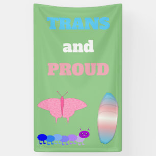 LGBTQIA Transgender Pride Caterpillar to Butterfly Banner