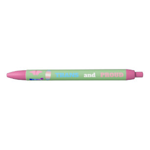 LGBTQIA Transgender Pride Caterpillar to Butterfly Blue Ink Pen