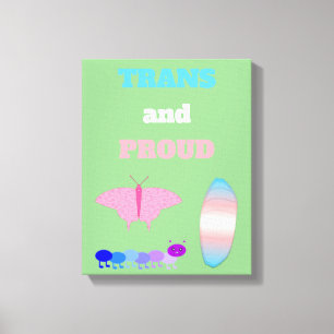 LGBTQIA Transgender Pride Caterpillar to Butterfly Canvas Print