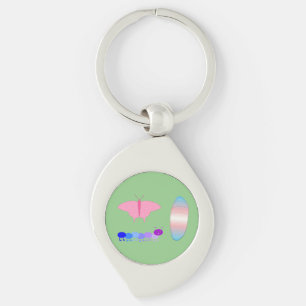 LGBTQIA Transgender Pride Caterpillar to Butterfly Key Ring