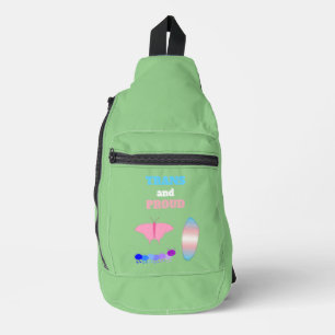 LGBTQIA Transgender Pride Caterpillar to Butterfly Sling Bag