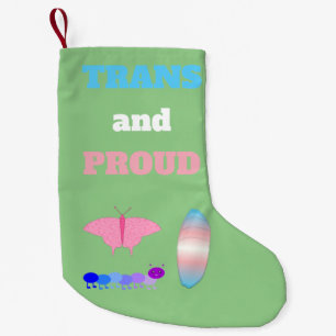 LGBTQIA Transgender Pride Caterpillar to Butterfly Small Christmas Stocking