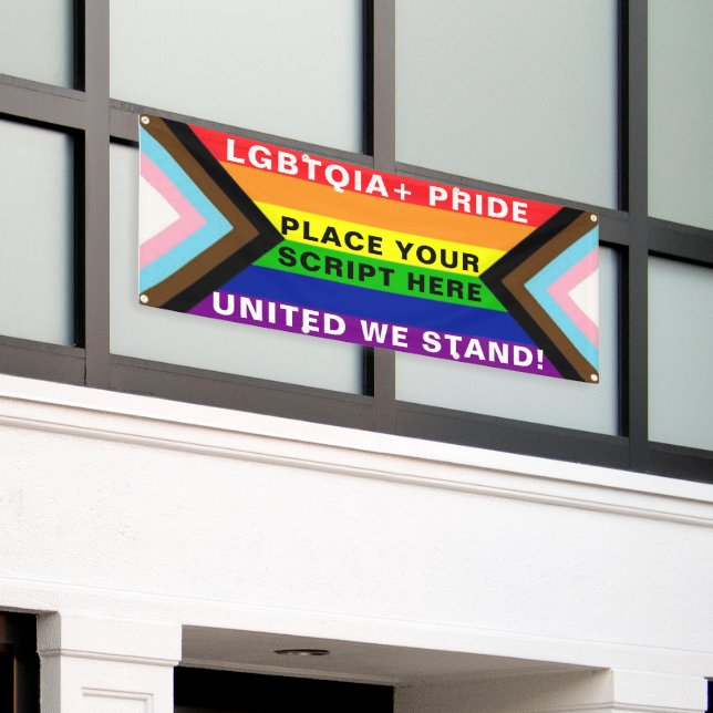 LGBTQIA+ "United We Stand" PRIDE PERSRNALIZED Banner (Outside Building)