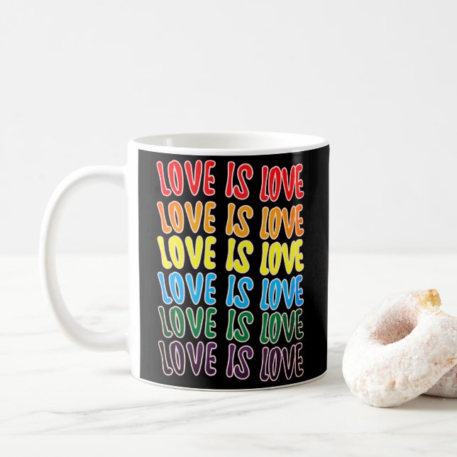 LgbtqLove is Love Typography Coffee Mug (With Donut)