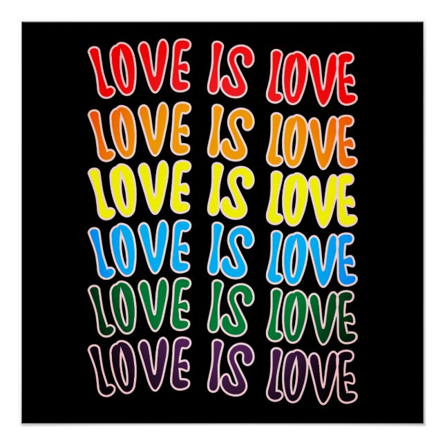 LgbtqLove is Love Typography Poster (Front)