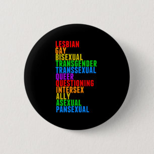 LGBTQQIAAP Gay Pride Rainbow 6 Cm Round Badge