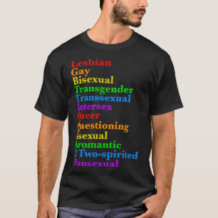 LGBTTIQQAA2P Pride Diversity Rainbow LGBTQ Acronym T-Shirt