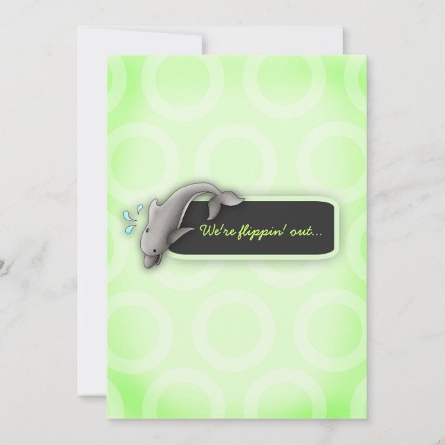 LGC | Flippin' Out Green Surprise Baby Shower Invitation (Front)