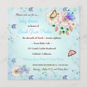 LGC Garden Baby Shower Blue #2 Invitation