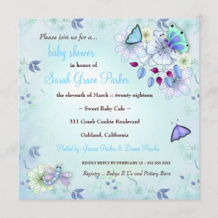 LGC   Garden Baby Shower Blue Invitation