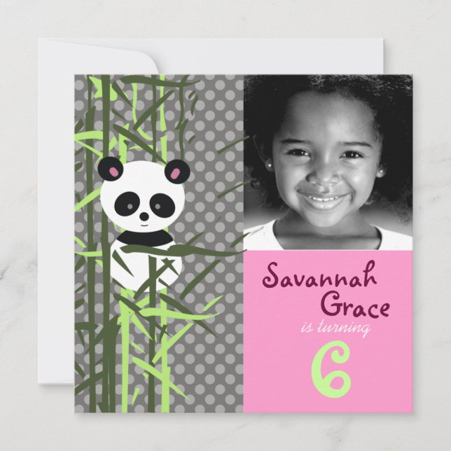 LGC | Panda Peek A Boo Pink Invitation (Front)
