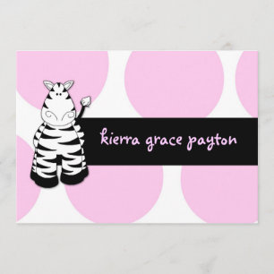 LGC Pinkie the Zebra Invitation