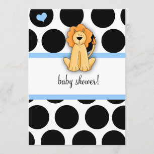 LGC   Polka Dotted Lion Baby Shower Invitation