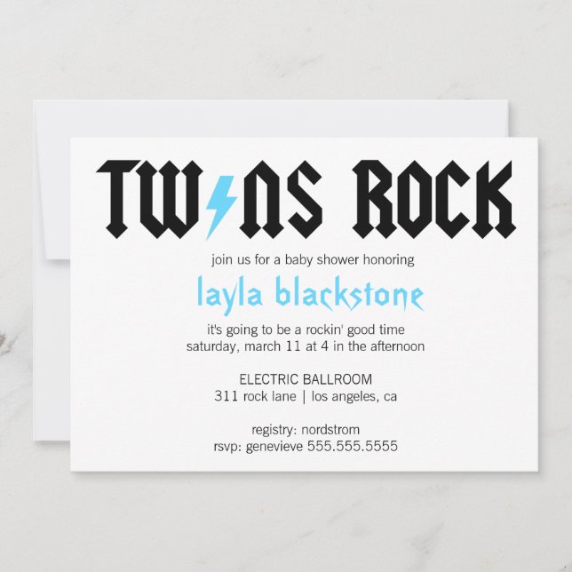 LGC Twins Rock Boys Invitation (Front)