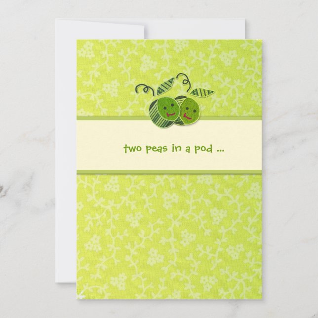 LGC | Two Peas in a Pod Twin Invitation (Front)
