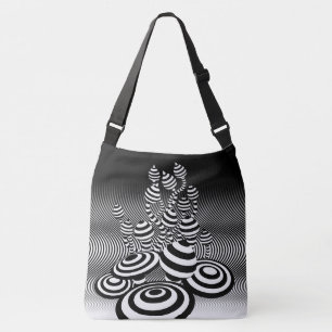 Lge Cross Body bag Magic Mushrooms optical design.