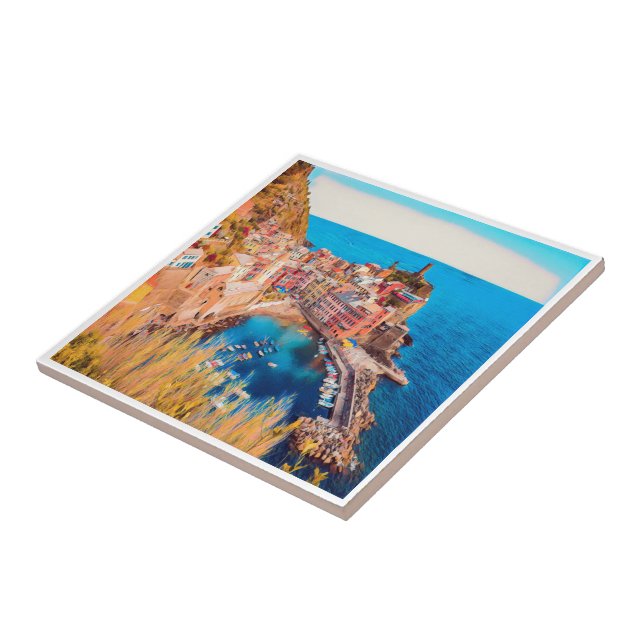 LGR036 VERNAZZA, Cinque Terre, Italy, Tile (Side)