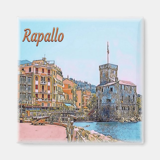 LGR038 RAPALLO, Castle, Liguria, Italy, Fridge Magnet (Front)
