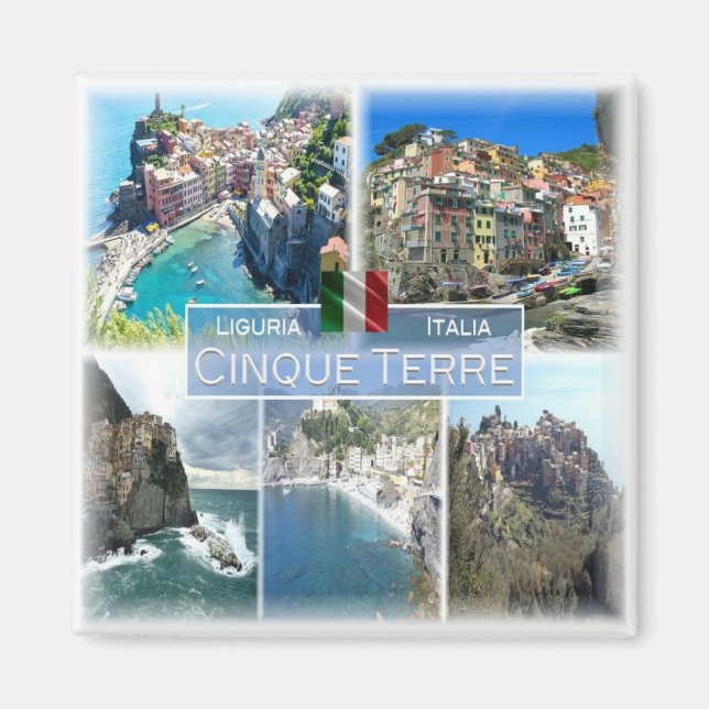 LGR040 CINQUE TERRE, Mosaic, Italy, Fridge Magnet (Front)