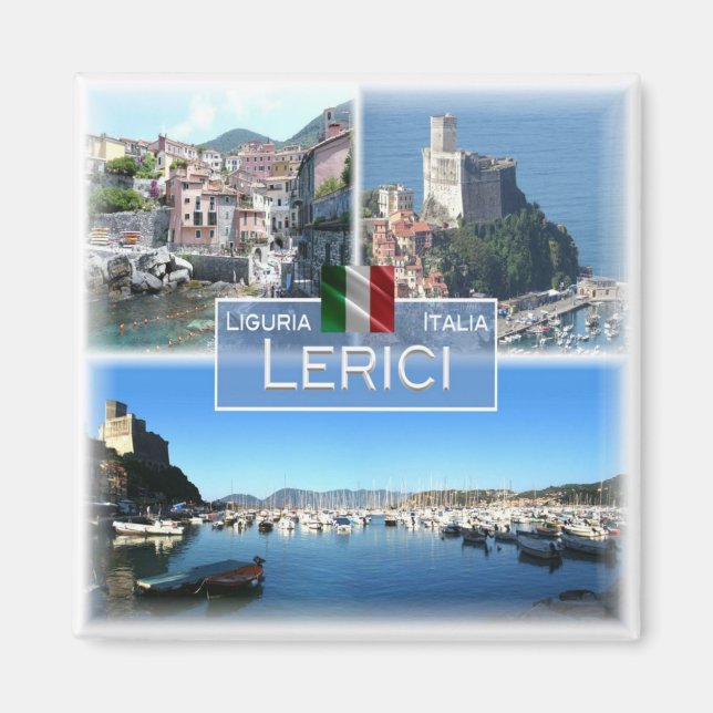LGR056 LERICI, Mosaic, Liguria, Italy, Fridge Magnet (Front)