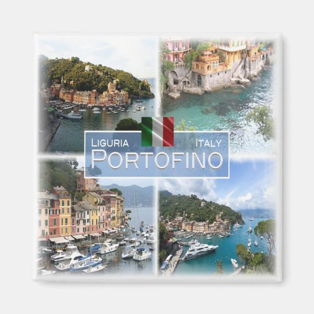 LGR063 PORTOFINO, Mosaic, Liguria, Italy, Fridge Magnet (Front)
