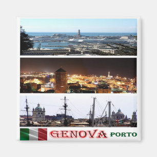 LGR146 GENOA Mosaic, Port, Italy, Fridge Magnet