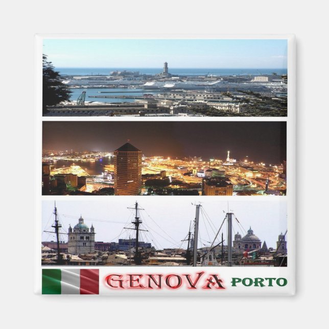 LGR146 GENOA Mosaic, Port, Italy, Fridge Magnet (Front)