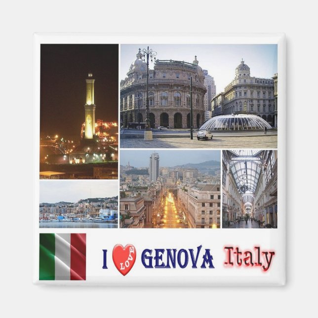 LGR147 GENOA I Love, Italy, Fridge Magnet (Front)