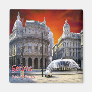 LGR158 GENOA, View of Piazza De Ferrari, Fridge Magnet