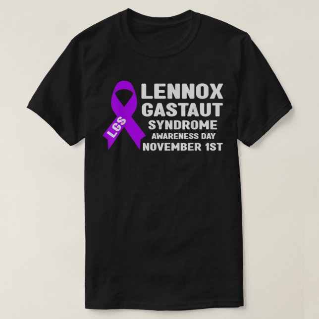 LGS Awareness Month, Lennox Gastaut Syndrome Aware T-Shirt (Design Front)