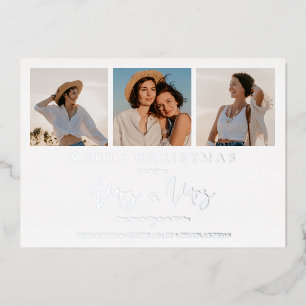 LGTB Lesbian Whimsical MRS & MRS Christmas Wedding Foil Holiday Card