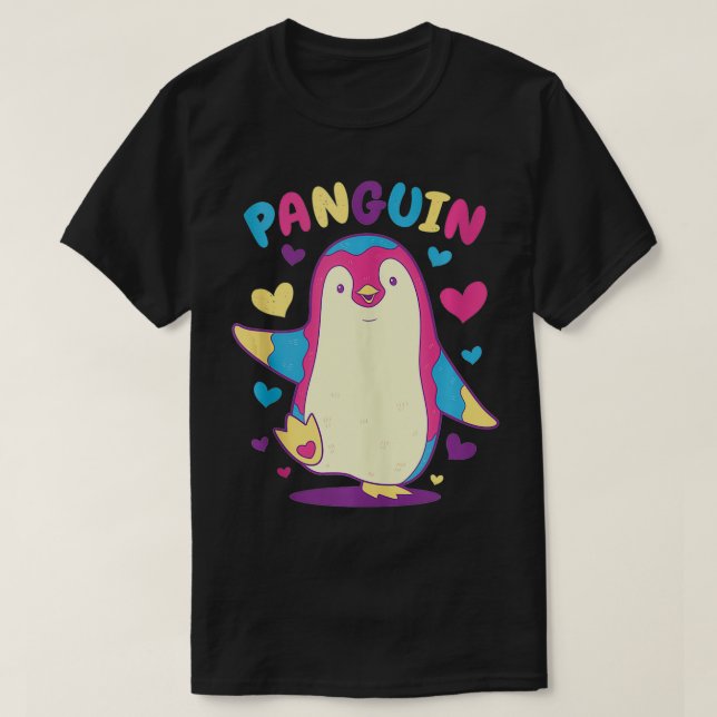 LGTB Panseual Penguin Funny Pun LGBTQ Gay Pride Mo T-Shirt (Design Front)