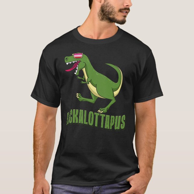 LGTBQ Dinosaur Lickalottapus Pun Humor for Pride L T-Shirt (Front)