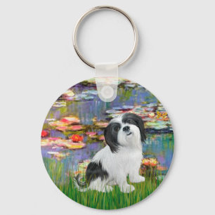 Lhasa Apso 2 - Lilies 2 Key Ring