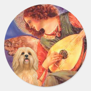 Lhasa Apso 9 - Mandolin Angel Classic Round Sticker