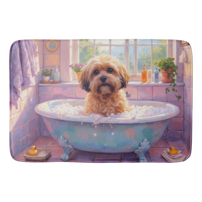 Lhasa Apso Bath Time Elegant Bathroom Decor Mat (Front)