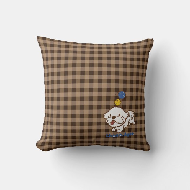 Lhasa apso bubu and little chicken guagua cushion (Front)