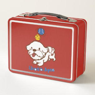 Lhasa apso bubu and little chicken guagua metal lunch box