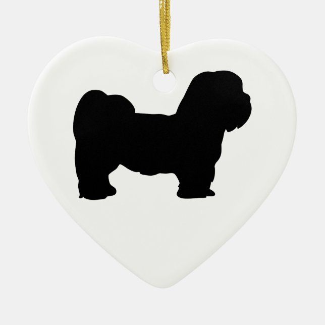 Lhasa Apso Ceramic Tree Decoration (Front)