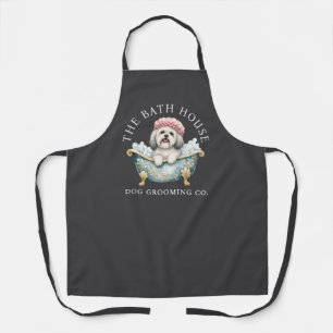 Lhasa Apso Charcoal Dog Grooming Apron Deluxe