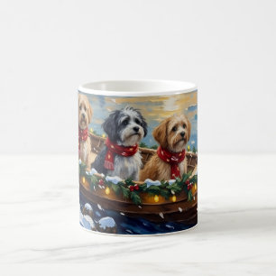 Lhasa Apso Christmas Boat Holiday Coffee Mug