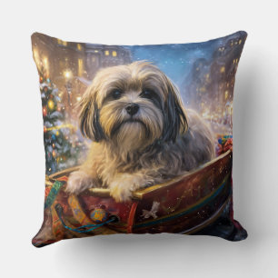 Lhasa Apso Christmas Festive Season  Cushion