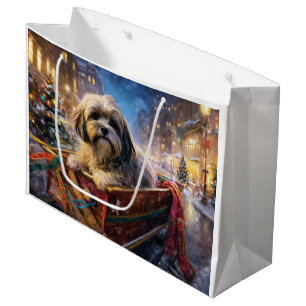 Lhasa Apso Christmas Festive Season  Large Gift Bag