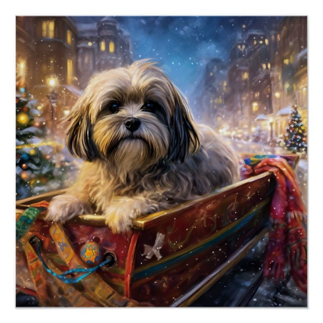 Lhasa Apso Christmas Festive Season  Poster (Front)