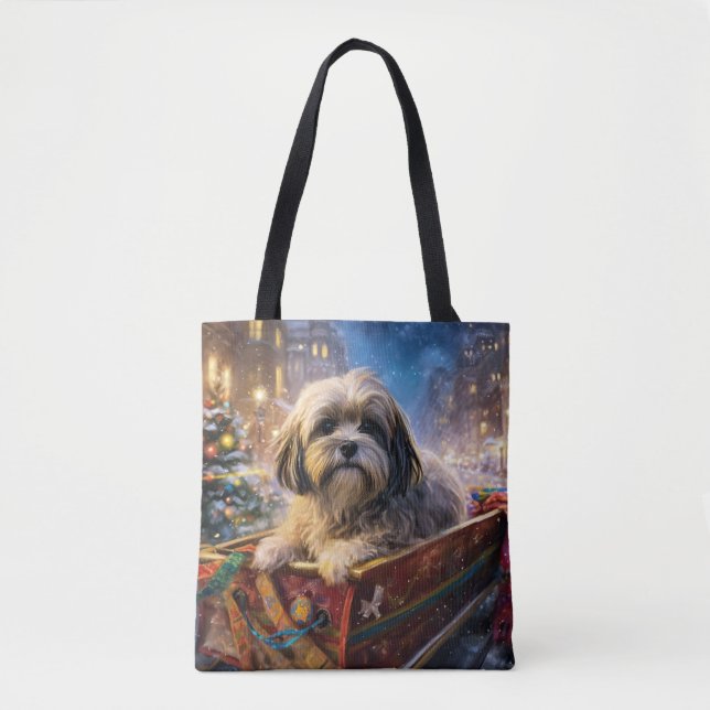 Lhasa Apso Christmas Festive Season  Tote Bag (Front)