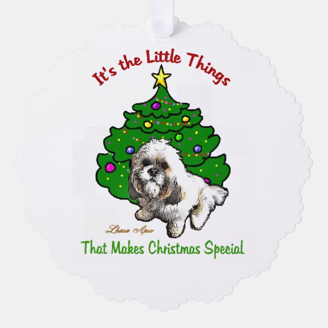 Lhasa Apso Christmas Gifts Tree Decoration Card (Front)
