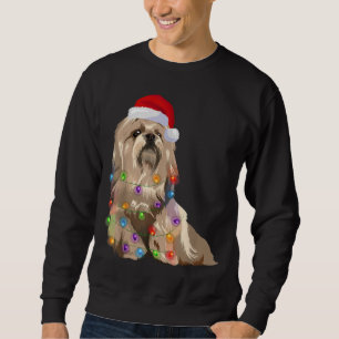Lhasa Apso Christmas Lights Xmas Dog Lover Santa H Sweatshirt