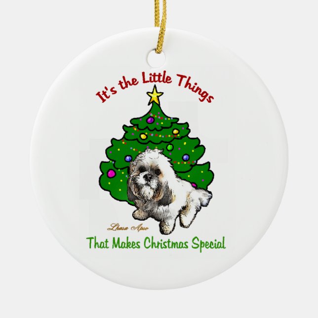 Lhasa Apso Christmas Ornament (Front)