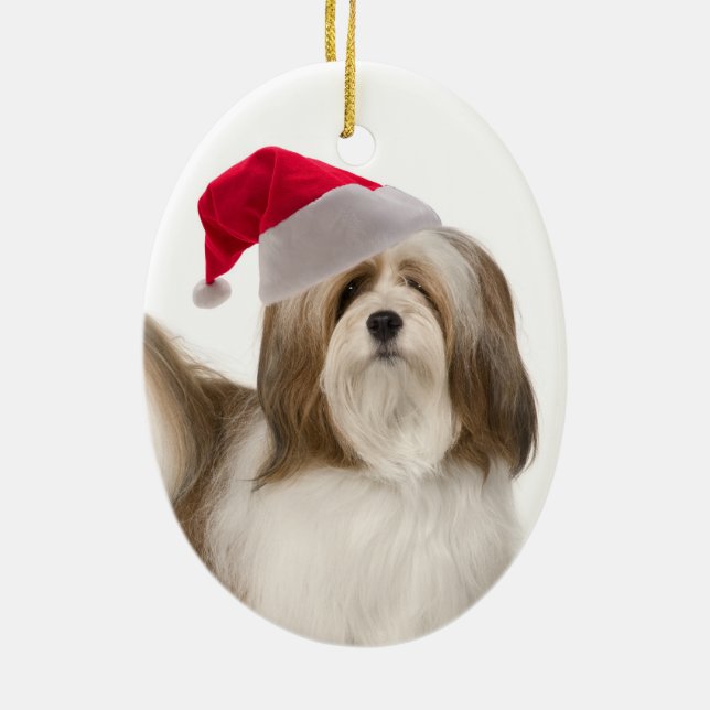 Lhasa Apso Christmas Ornament (Back)