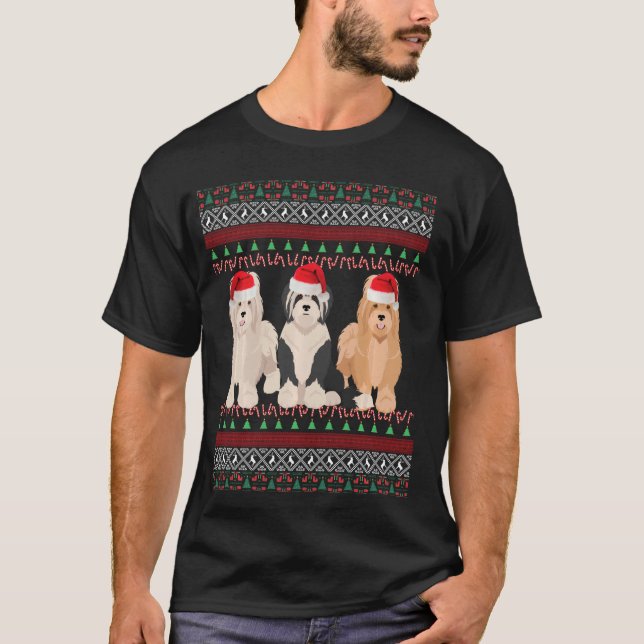 Lhasa Apso Christmas T-Shirt (Front)